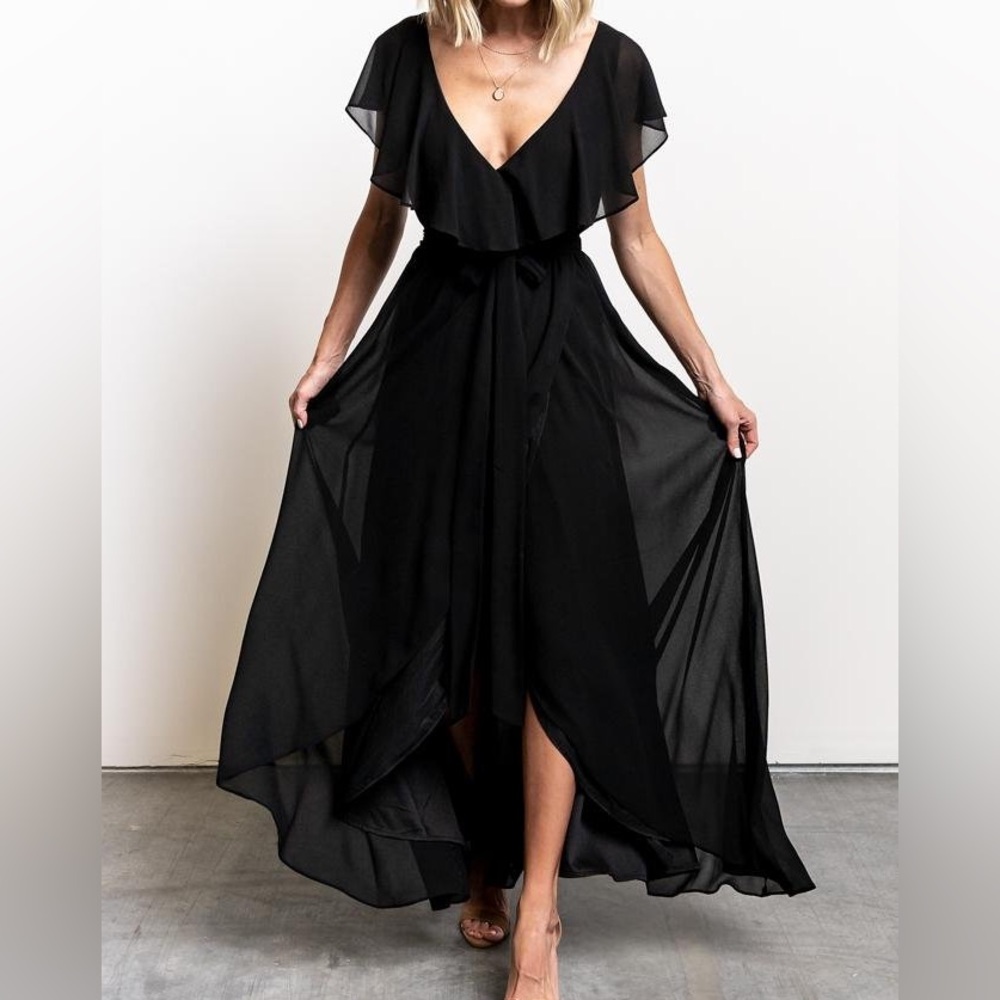 (Black) unused ‘Katy’s ruffle maxi dress’ Baltic Born